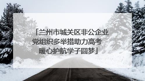 兰州市城关区非公企业党组织多举措助力高考 暖心护航学子圆梦