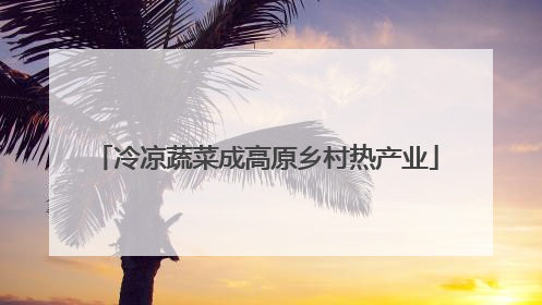 冷凉蔬菜成高原乡村热产业