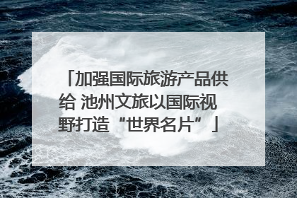 加强国际旅游产品供给 池州文旅以国际视野打造“世界名片”