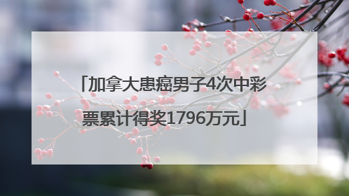 加拿大患癌男子4次中彩票累计得奖1796万元