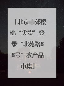 北京市郊樱桃“尖货”登录“北苑路88号”农产品市集