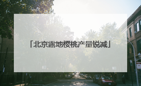 北京露地樱桃产量锐减