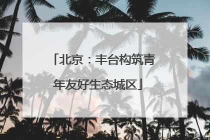 北京：丰台构筑青年友好生态城区