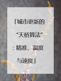 城市更新的“天桥算法”：精准、温度与速度