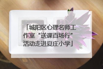 城阳区心理名师工作室“送课百场行”活动走进夏庄小学