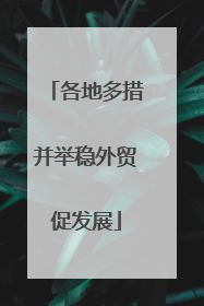 各地多措并举稳外贸促发展