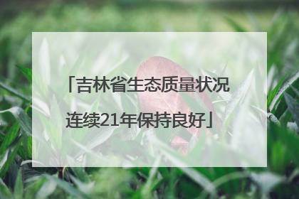 吉林省生态质量状况连续21年保持良好