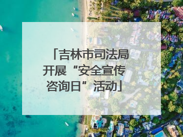 吉林市司法局开展“安全宣传咨询日”活动