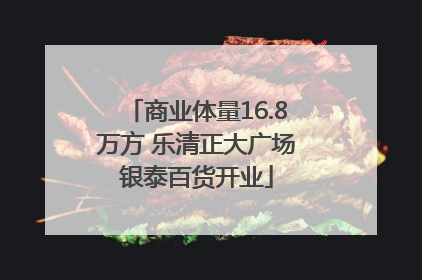 商业体量16.8万方 乐清正大广场银泰百货开业