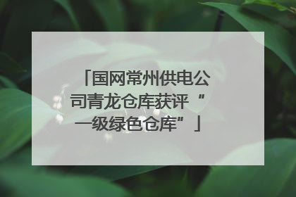 国网常州供电公司青龙仓库获评“一级绿色仓库”