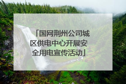 国网荆州公司城区供电中心开展安全用电宣传活动