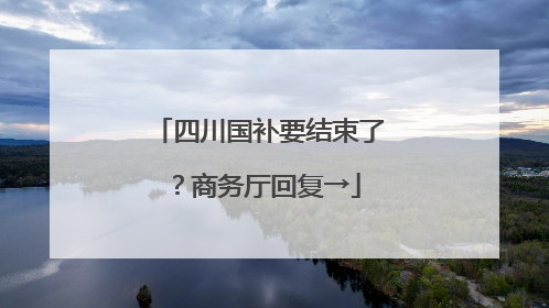 四川国补要结束了？商务厅回复→
