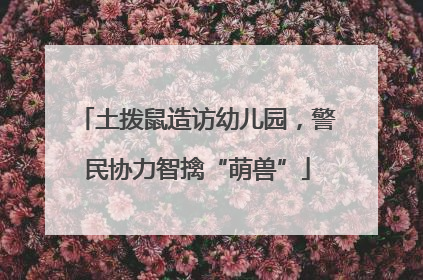 土拨鼠造访幼儿园，警民协力智擒“萌兽”