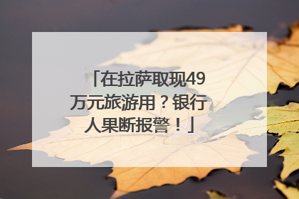 在拉萨取现49万元旅游用？银行人果断报警！