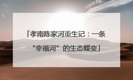孝南陈家河重生记：一条“幸福河”的生态蝶变