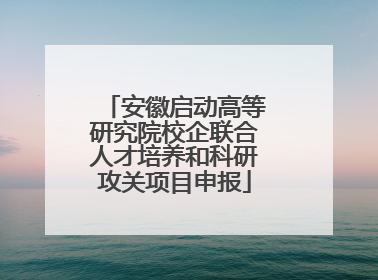 安徽启动高等研究院校企联合人才培养和科研攻关项目申报
