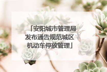 安阳城市管理局发布通告规范城区机动车停放管理