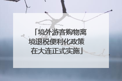 境外游客购物离境退税便利化政策在大连正式实施