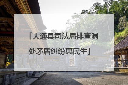 大通县司法局排查调处矛盾纠纷惠民生
