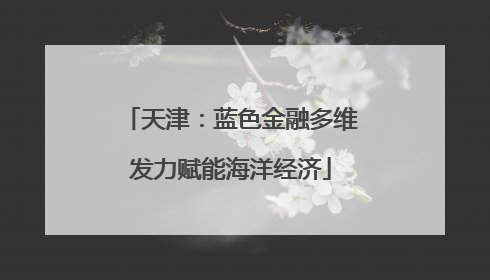 天津：蓝色金融多维发力赋能海洋经济