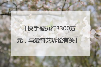 快手被执行3300万元，与爱奇艺诉讼有关