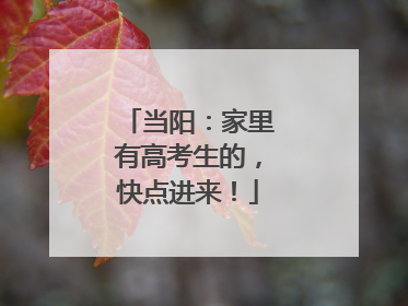 当阳：家里有高考生的，快点进来！