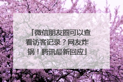 微信朋友圈可以查看访客记录？网友炸锅！腾讯最新回应