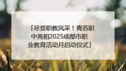 尽显职教风采！青苏职中亮相2025成都市职业教育活动月启动仪式