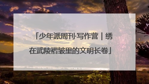 少年派周刊·写作营｜绣在武陵褶皱里的文明长卷