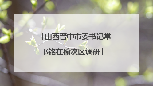 山西晋中市委书记常书铭在榆次区调研