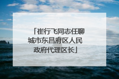 崔行飞同志任聊城市东昌府区人民政府代理区长