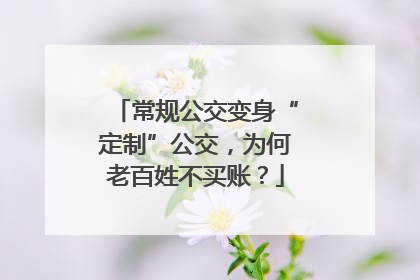 常规公交变身“定制”公交，为何老百姓不买账？