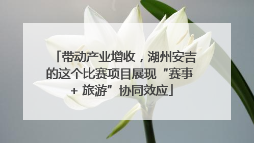带动产业增收，湖州安吉的这个比赛项目展现“赛事 + 旅游”协同效应