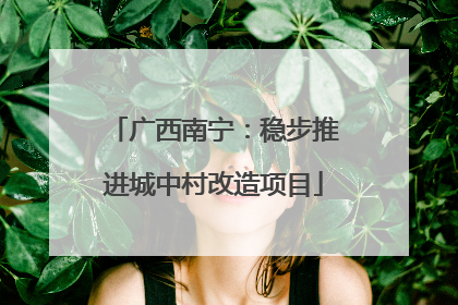 广西南宁：稳步推进城中村改造项目