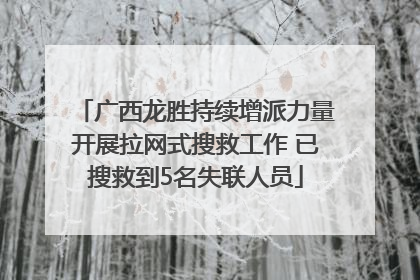 广西龙胜持续增派力量开展拉网式搜救工作 已搜救到5名失联人员