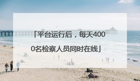 平台运行后，每天4000名检察人员同时在线