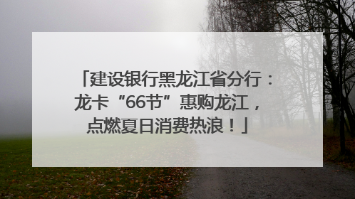 建设银行黑龙江省分行：龙卡“66节”惠购龙江，点燃夏日消费热浪！