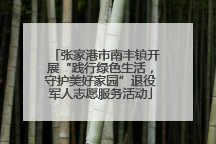 张家港市南丰镇开展“践行绿色生活，守护美好家园”退役军人志愿服务活动