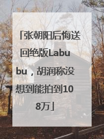张朝阳后悔送回绝版Labubu，胡润称没想到能拍到108万