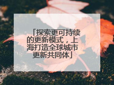 探索更可持续的更新模式，上海打造全球城市更新共同体