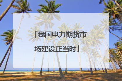 我国电力期货市场建设正当时