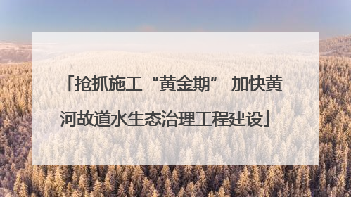 抢抓施工“黄金期” 加快黄河故道水生态治理工程建设