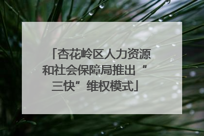 杏花岭区人力资源和社会保障局推出“三快”维权模式