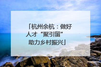 杭州余杭：做好人才“聚引留” 助力乡村振兴