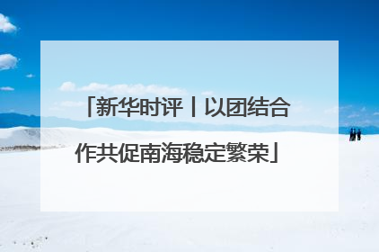 新华时评丨以团结合作共促南海稳定繁荣