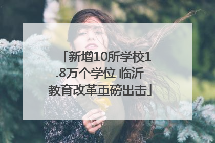 新增10所学校1.8万个学位 临沂教育改革重磅出击