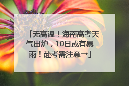 无高温！海南高考天气出炉，10日或有暴雨！赴考需注意→