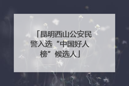 昆明西山公安民警入选“中国好人榜”候选人