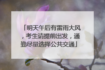明天午后有雷雨大风，考生请提前出发，通勤尽量选择公共交通