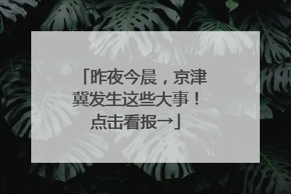 昨夜今晨，京津冀发生这些大事！点击看报→
